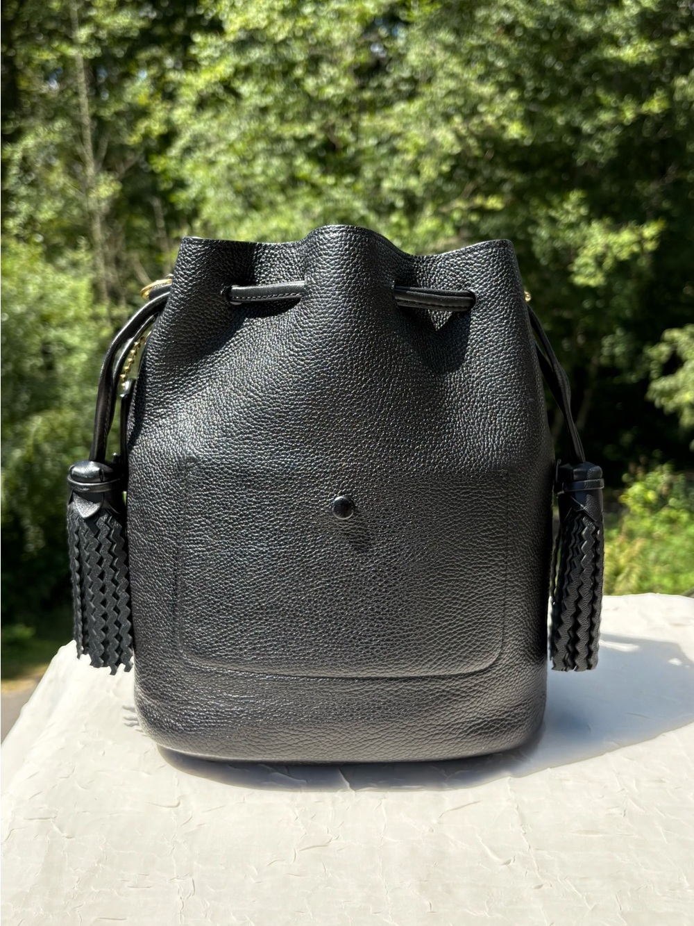 COACH Lora Bucket Bag With Whipstitch Detail In Black 651 - Picture 5 of 12
